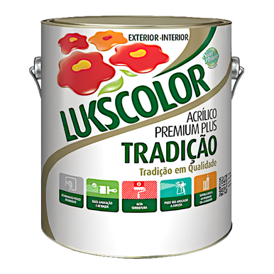 ACRÍLICO LUKSCOLOR PREMIUM PLUS TRADIÇÃO BRANCO 3.6L