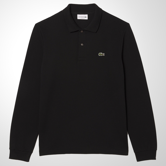POLO MASCULINA MANGA LONGA PRETA LACOSTE