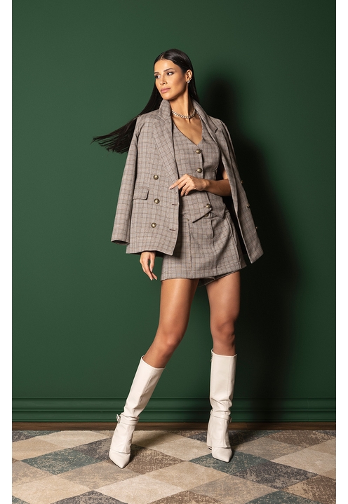 Short Saia Davina Xadrez - 6
