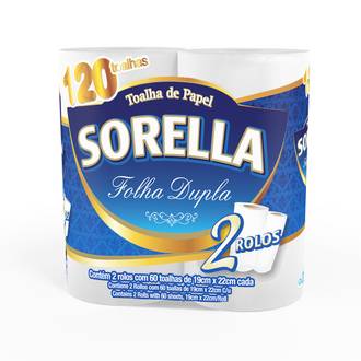 PAPEL TOALHA FOLHA DUPLA C/2 110FLS  - UN - SORELLA