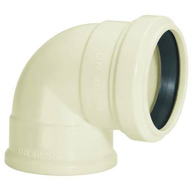 JOELHO PVC BRANCO COM ANEL LÁBIAL  90 40MM X 38 AMANCO