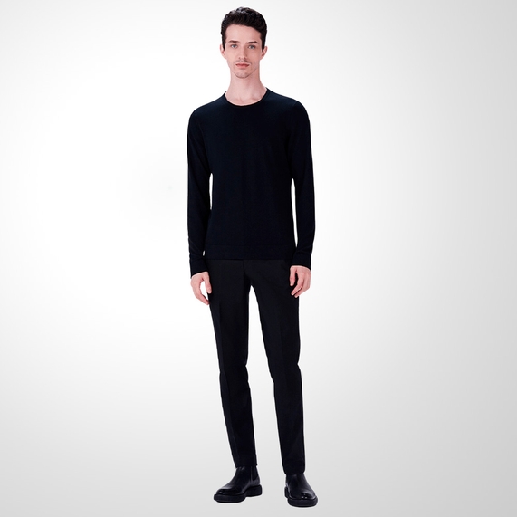 TRICOT MASCULINO GOLA CARECA PIMA PRETA RICARDO ALMEIDA