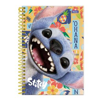 CADERNO UNIV CAPA DURA 1X1 80FLS - 3370665 - STITCH - PCT 4 - FORONI