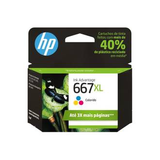 CARTUCHO DE TINTA 667XL COLOR 3YM80AB - UN - HP