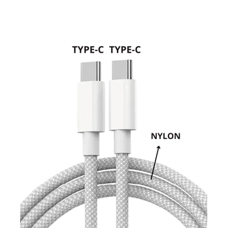 CABO USB C - USB C NYLON 1M - 100W - XC-CD-129 - BRANCO - UN - X-CELL
