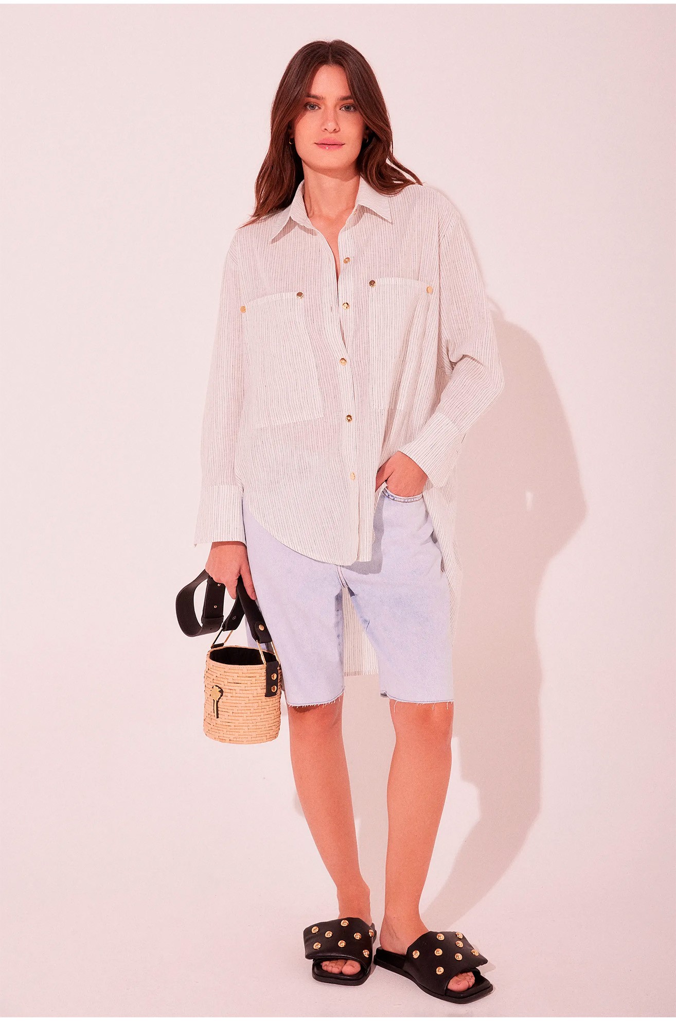 CAMISA MANGA LONGA RISCA OFF WHITE