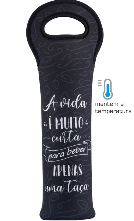 Porta Garrafa em Neoprene Boccati (Frase)