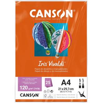 PAPEL IRIS VIVALDE 120G 25FL A4 - LARANJA - UN - CANSON