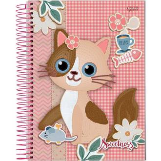 CADERNO UNIV CAPA DURA 1X1 80FLS - SWEETNESS - PCT 4 - JANDAIA