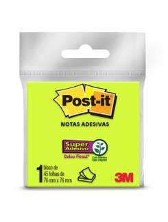 POST IT BLOCO ADESIVO 654 45F - 76X76 - VERDE - UN - 3M