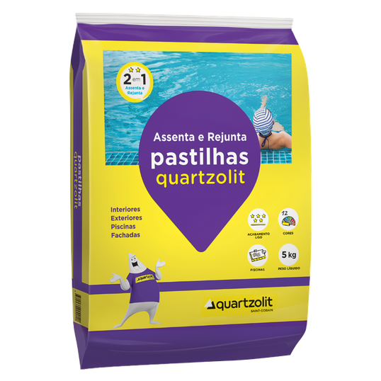 ARGAMASSA QUARTZOLIT PASTILHAS 05 KG BRANCO USO INTERNO E EXTERNO