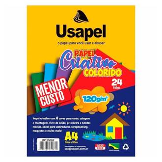 PAPEL CRIATIVO 120G A3 32FL - 8 CORES 25094 - UN - USAPEL