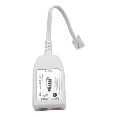 FILTRO ADSL RJ11 C/2 SAIDAS TEL/MODEM MISTER