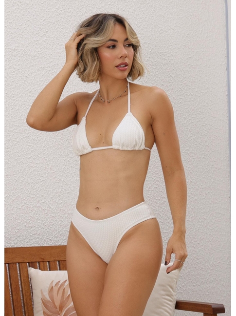 BIQUÍNI CORTININHA CALCINHA TRADICIONAL OFF WHITE COLEÇÃO FELINA COMB 21