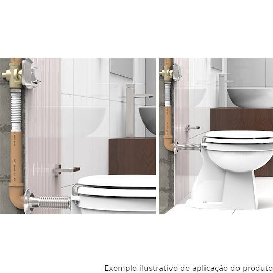 SIFÃO TUBO EXTENSÍVEL PARA VÁLVULA DE DESCARGA 1.1/2 BRANCO BLUKIT REF. 030120