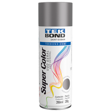 SPRAY TEKBOND SUPER COLOR ACABAMENTO BRILHANTE ALUMÍNIO 350ML
