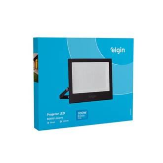 REFLETOR LED 100W BIVOLT 6500K - 48RLED100GP0 - PRETO - UN - ELGIN