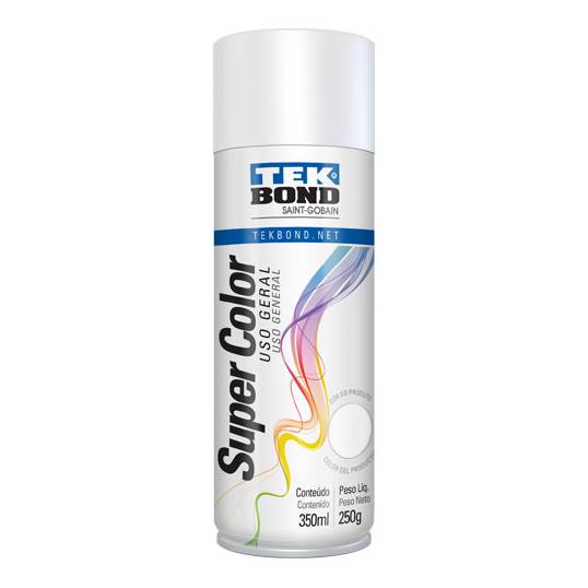 SPRAY TEKBOND SUPER COLOR USO GERAL FOSCO BRANCO 350ML