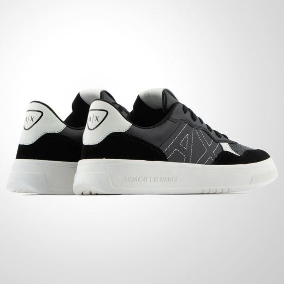 TÊNIS ARMANI EXCHANGE MASCULINO RECORTES E LOGO PRETO