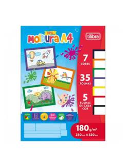 BLOCO MOLDURA 120G A4 35FL 7 CORES - UN - TILIBRA