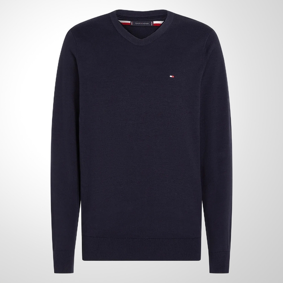 SUÉTER TOMMY HILFIGER MASCULINO CLÁSSICO GOLA C MARINHO