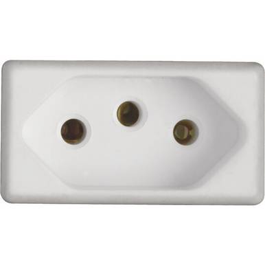 MÓDULO TRAMONTINA TOMADA (2P+T) 10A 250V REF. 57115/030 BRANCO