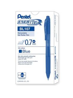 CANETA GEL RETRATIL ENERGEL X 0,7MM - BL107-CN - AZUL - CX 12 - PENTEL