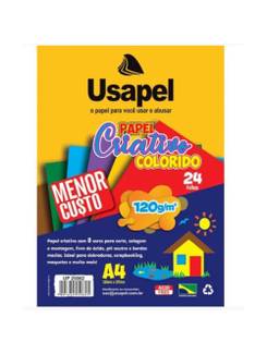 PAPEL CRIATIVO 120G A4 24FL - 8 CORES - UN - USAPEL