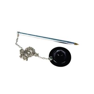 CANETA FIXA P/ BALCAO TUBO C/BASE CHAPEU PRETA - AZUL - UN - CANETA BALCAO