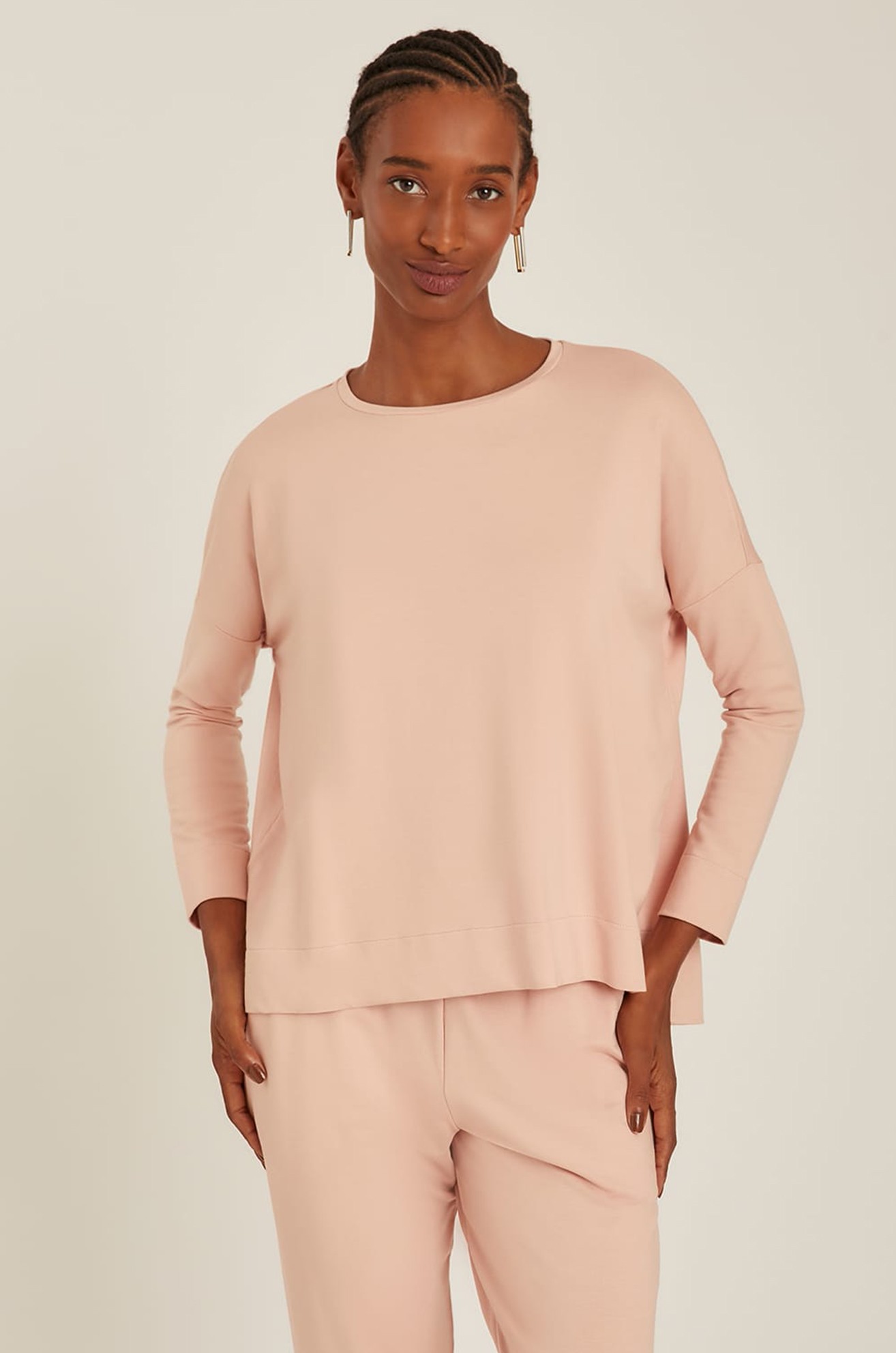 Blusa moletinho manga longa concha