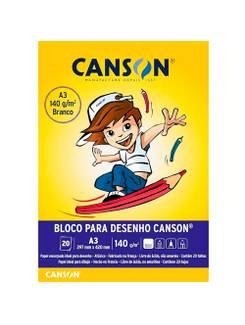 BLOCO DESENHO 140G A3 20FL - BRANCO - PCT 5 - CANSON