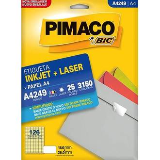 ETIQUETA INKJET/LASER A4 25FL A4249 - 15X26 - UN - PIMACO