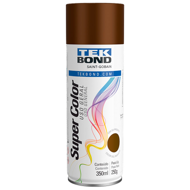 SPRAY TEKBOND SUPER COLOR ACABAMENTO BRILHANTE MARROM 350ML
