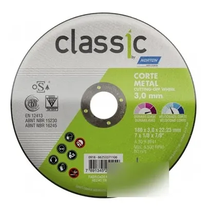 DISCO CORTE MET CLASSIC AR302 NORTON 10(254x3,2x25mm)