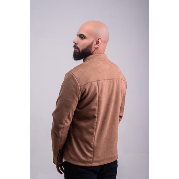 JAQUETA MASCULINA CASUAL SUEDE MARROM PADRÃO