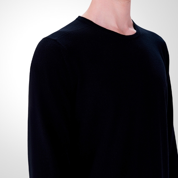 TRICOT MASCULINO GOLA CARECA PIMA PRETA RICARDO ALMEIDA