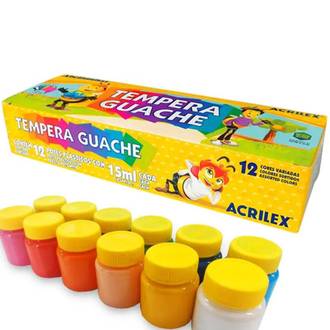 TINTA GUACHE 15ML C/12 CORES - 02012 - UN - ACRILEX