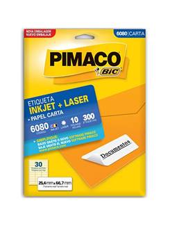 ETIQ INKJET/LASER CARTA 10FL 6080 - 25X66 - UN - PIMACO