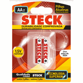 PILHA ALC PEQ(AA) BLIS(2) STECK