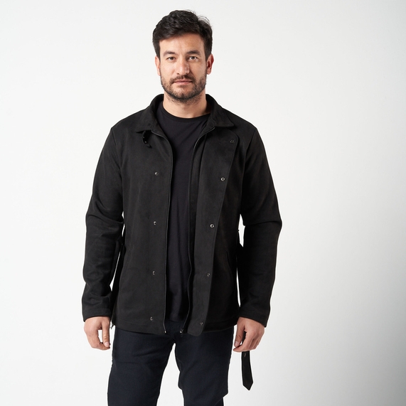 JAQUETA MASCULINA SUEDE PRETA PADRÃO