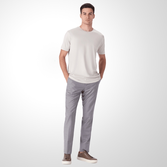 CAMISETA RICARDO ALMEIDA INTERLOC FIO 140 CINZA CLARO