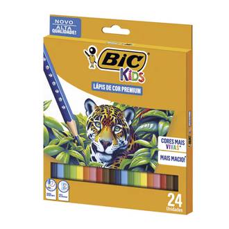 LAPIS DE COR KIDS PREMIUM MADEIRA - C/24 - PCT 6 - BIC