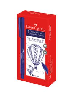 CANETA FINE PEN 0,4MM - COLORS - AZUL ESC - CX 12 - FABER