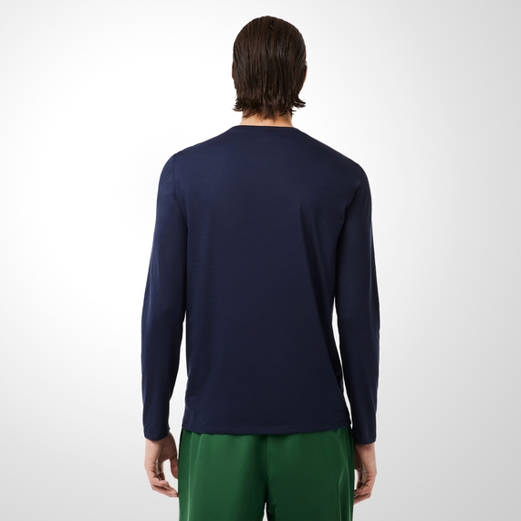 CAMISETA MASCULINA BÁSICA MANGA LONGA MARINHO LACOSTE
