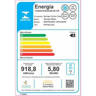 AR SPLIT HW INVERTER 22K BTU 38TVCI22S5 - 42AFVCI22S5/220V - BRANCO - UN - SPRINGER MIDEA