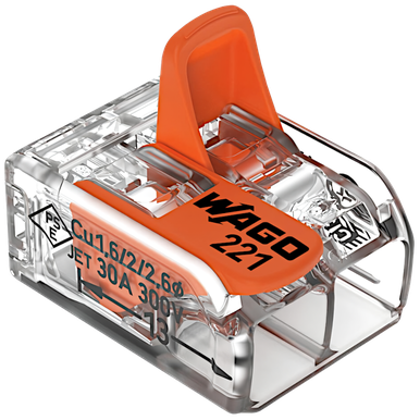 CONECTORES DE EMENDA PARA FIOS WAGO INLINE COM ALAVANCA Ref: 221-612