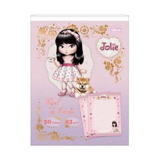 CADERNO COLADO PAPEL CARTA 50FLS - 395421 - JOLIE - PCT 8 - TILIBRA