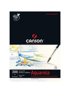 BLOCO AQUARELA 300G A3 12FL  - BRANCO - UN - CANSON