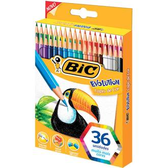 LAPIS DE COR EVOLUTION SEXTAVADO  BIC - C/36 - PCT 3 - BIC
