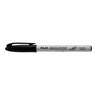 MARCADOR PERMANENTE PONTA MED CD/DVD 2,0MM - PRETO - UN - PILOT